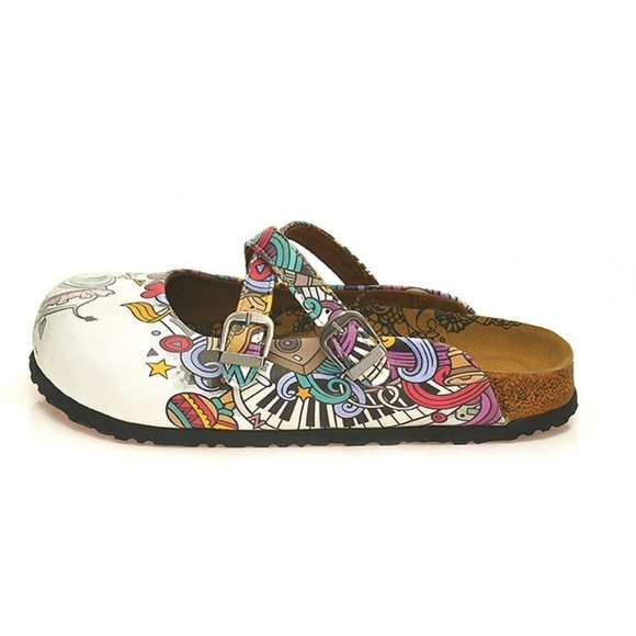 SOLD OUT - Goby Shoes - White Elephant Cross-Strap Clogs - Picture 3 of 3